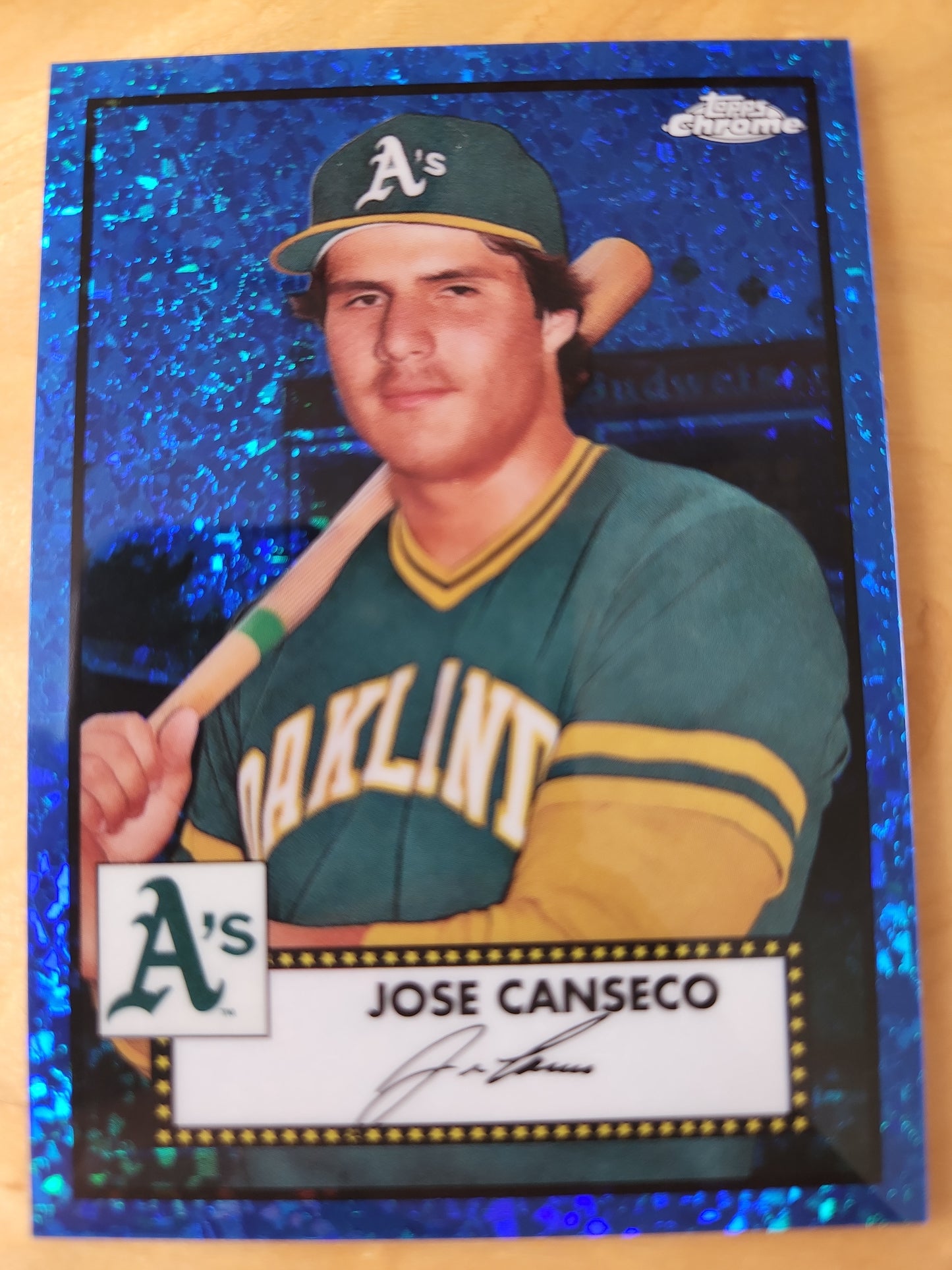 2021 Topps Chrome Jose Canseco Blue Mini Diamonds 21/199 #579