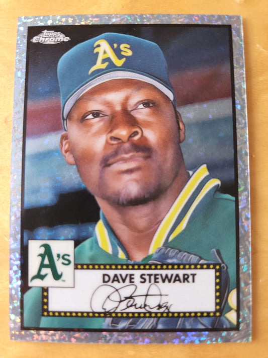 2021 Topps Chrome Dave Stewart  Platnuim 70th Mini Diamonds 64/70 #555