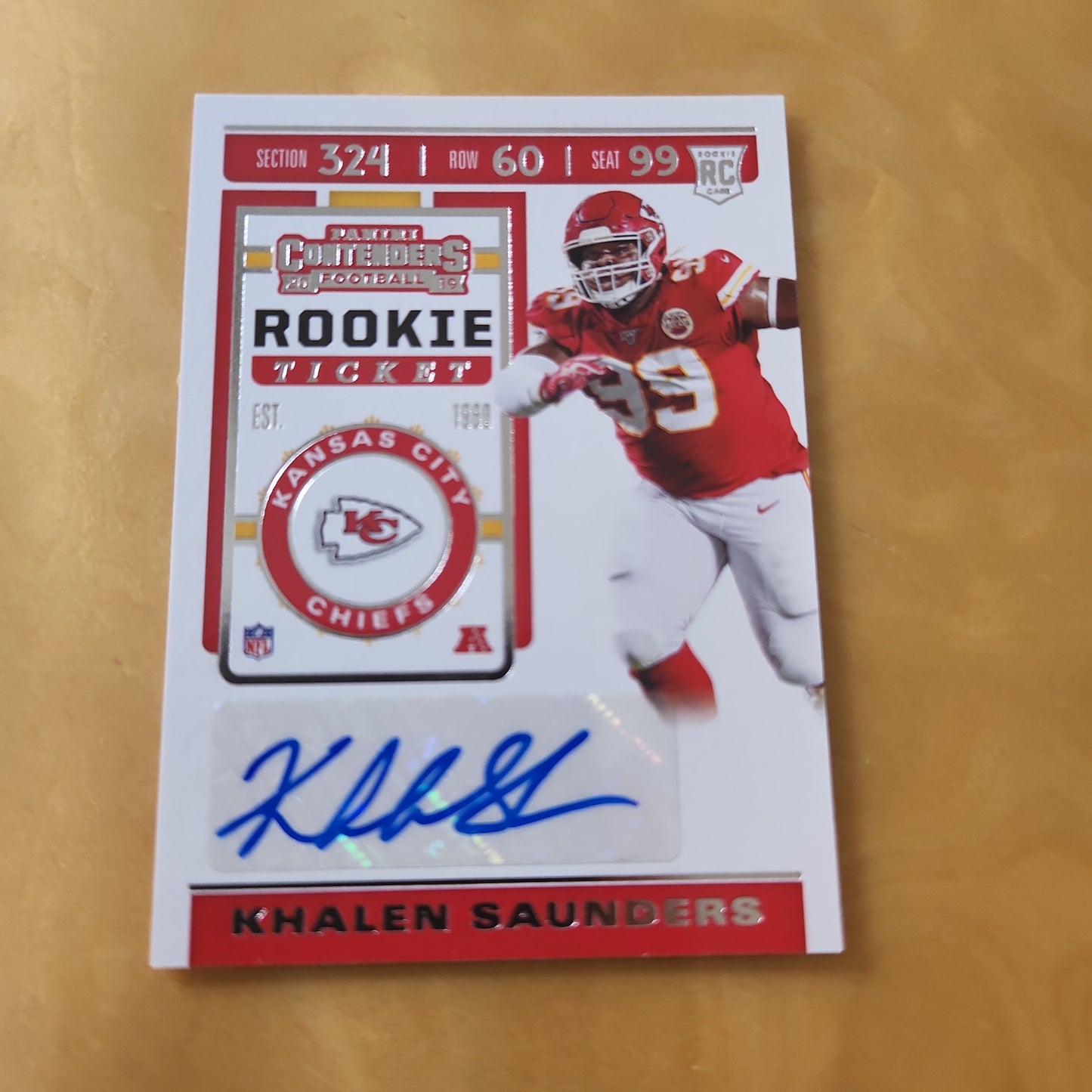 Panini Contenders 2019 Football Rookie Ticket RC Khalen Saunders Auto #266