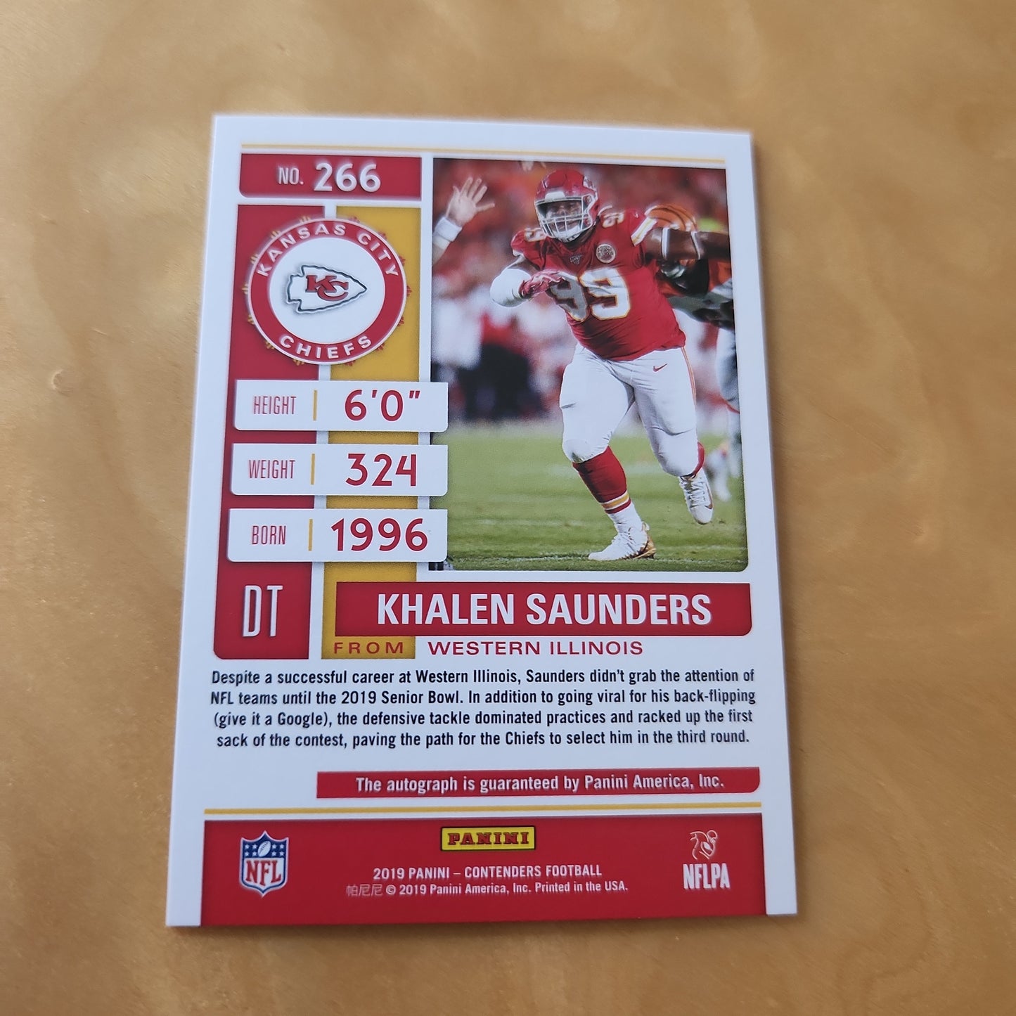 Panini Contenders 2019 Football Rookie Ticket RC Khalen Saunders Auto #266