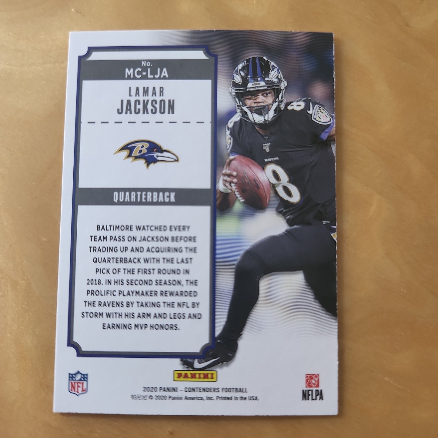 Panini Contenders Football 2020 MVP Contenders Lamar Jackson #MC-LJA