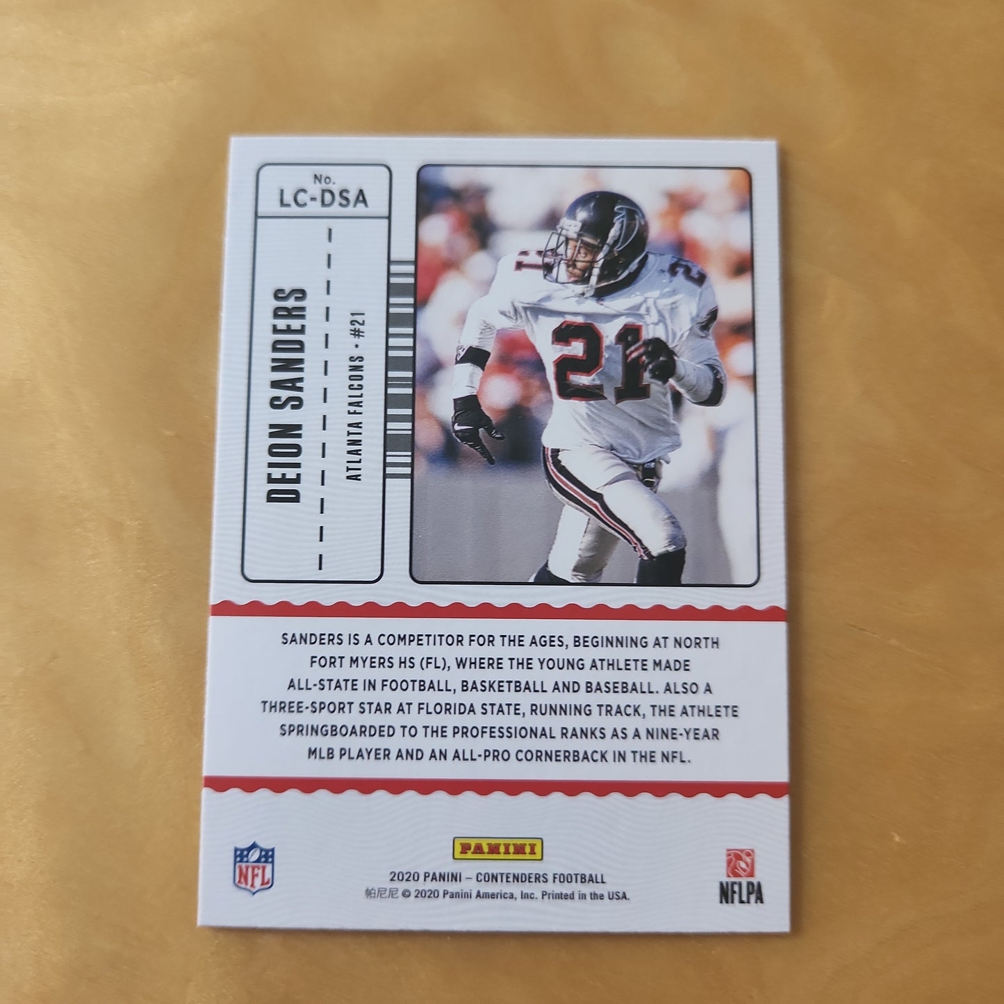 Panini Contenders 2020 Football Legendary Contenders Deion Sanders #LC-DSA