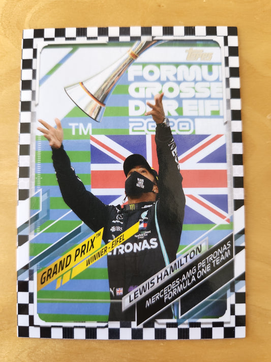 2021 Topps F1 Grand Prix Winner-Eifel Lewis Hamilton Checker Flag #148