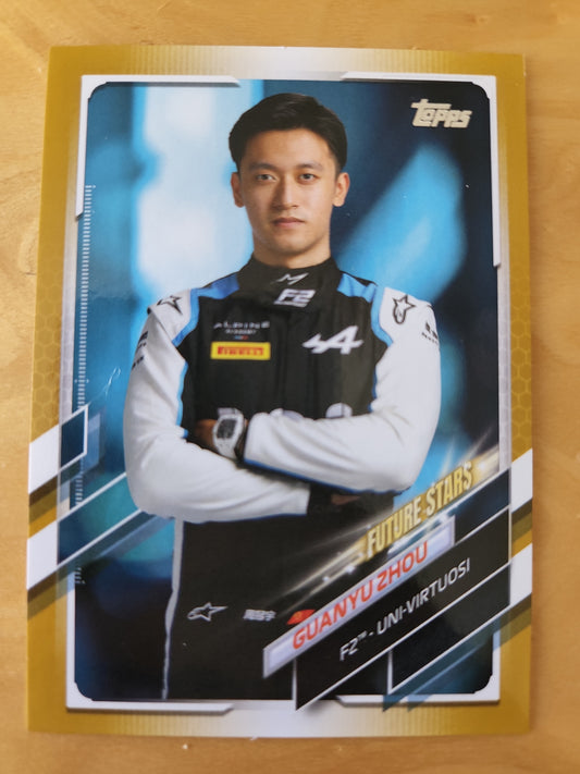 2021 Topps F1 Formula 2 Future Stars Guanyu Zhou Gold 12/50 #61