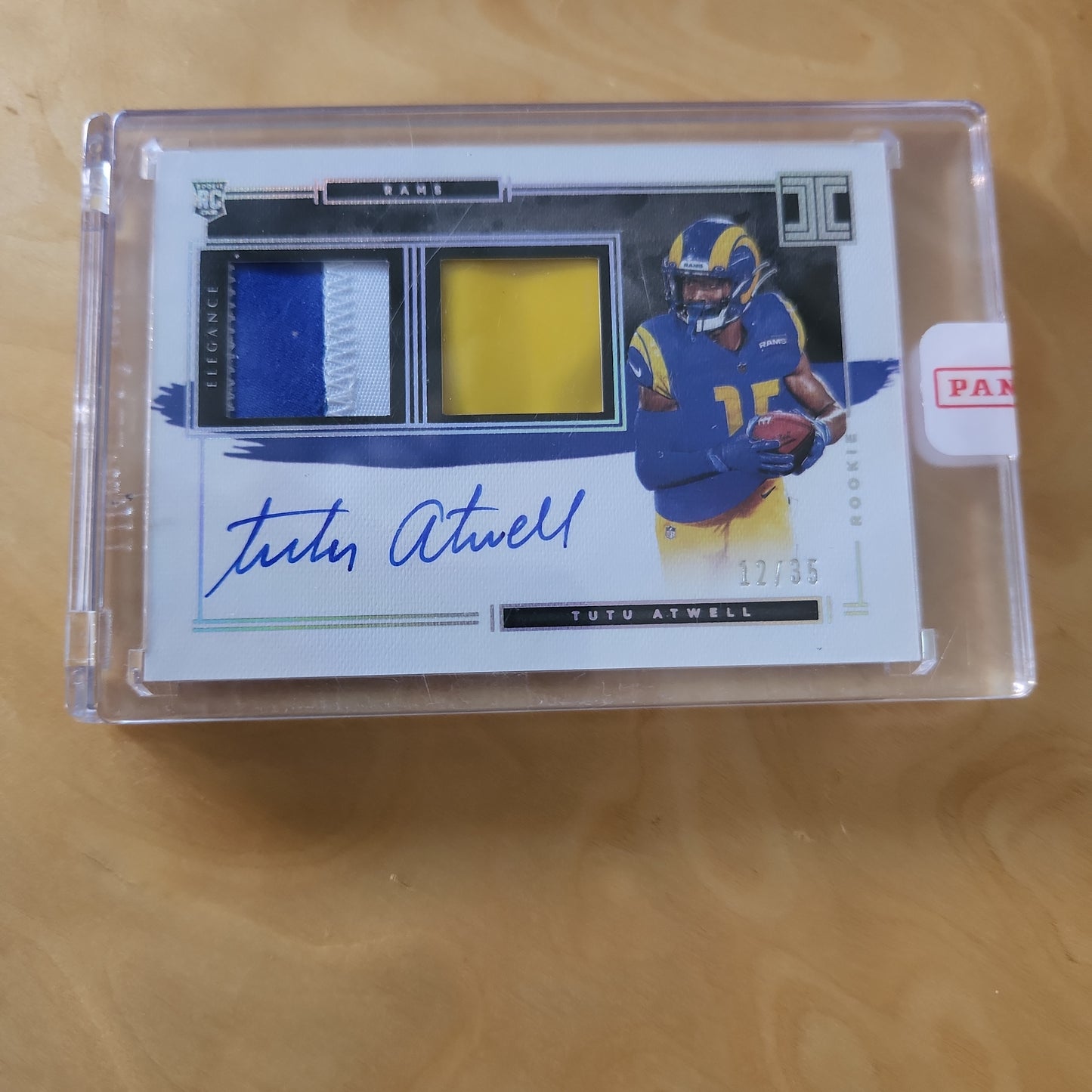 Panini Tutu Atwell RC Jersey Patch Hand Written Auto 12/35 #122