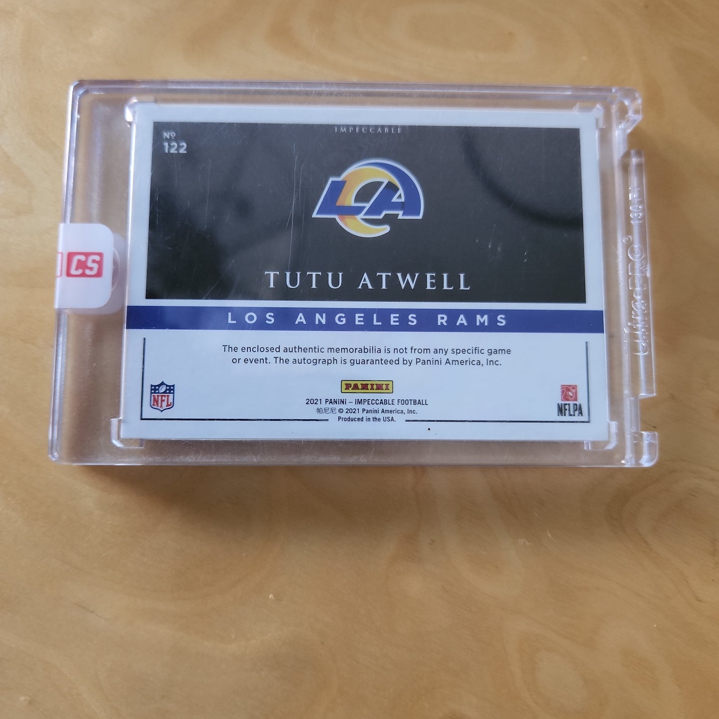 Panini Tutu Atwell RC Jersey Patch Hand Written Auto 12/35 #122