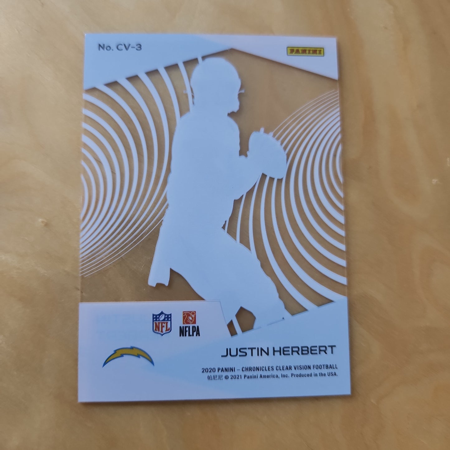 Panini Clear Vision Justin Herbert RC #CV-3