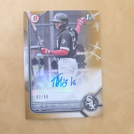 Topps Bowman 1st Gold Elijah Tatis Auto 02/50 #PPA-ET