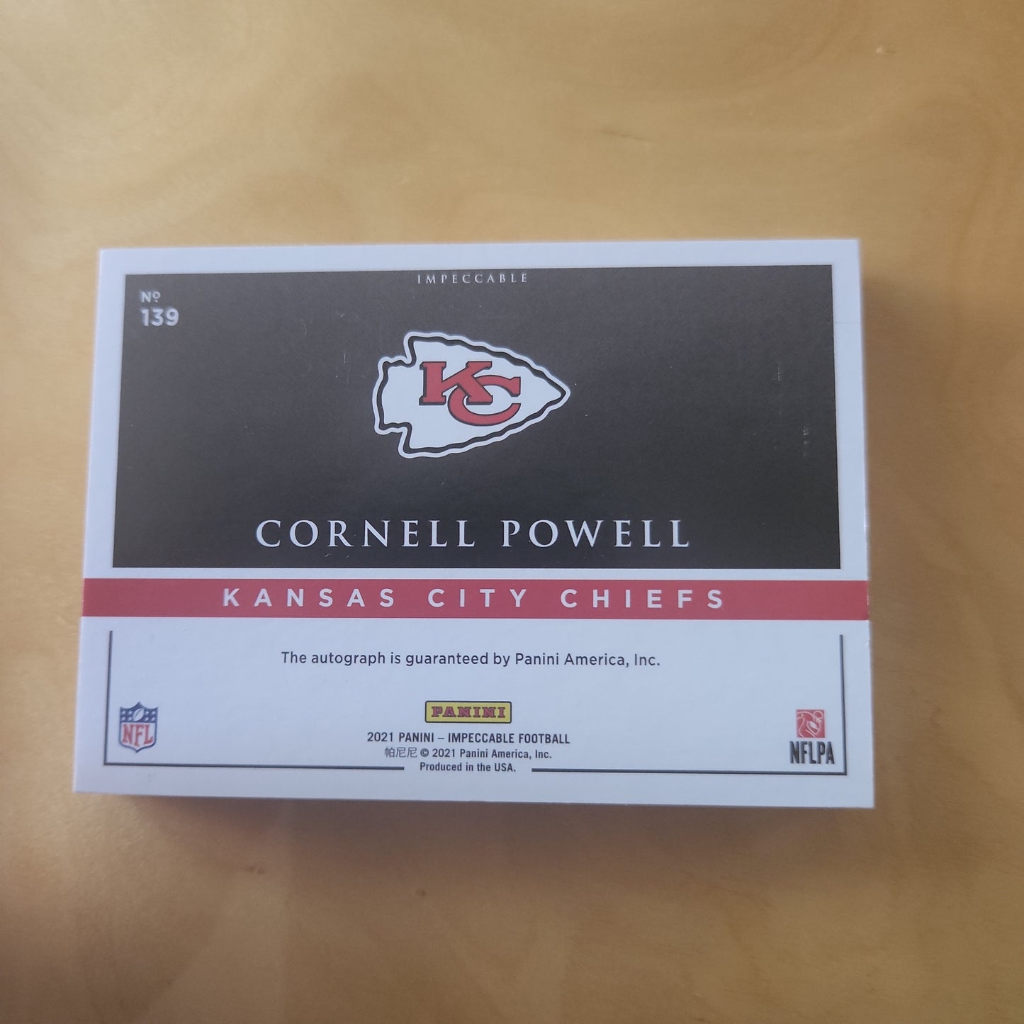 Panini Impeccable  Conrnell Powell RC Auto 10/19 #139