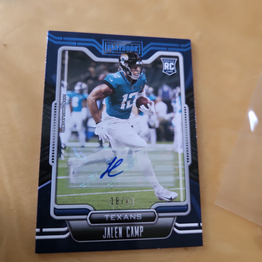 Panini Playbook Blue Paralle Jalen Camp RC Auto 18/49 #193