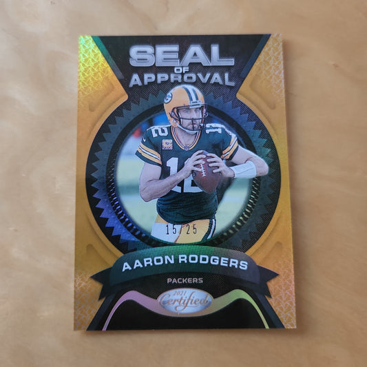 Panini Certified Seal Of Approval Gold Aaron Rodgers 15/25 #SA-6