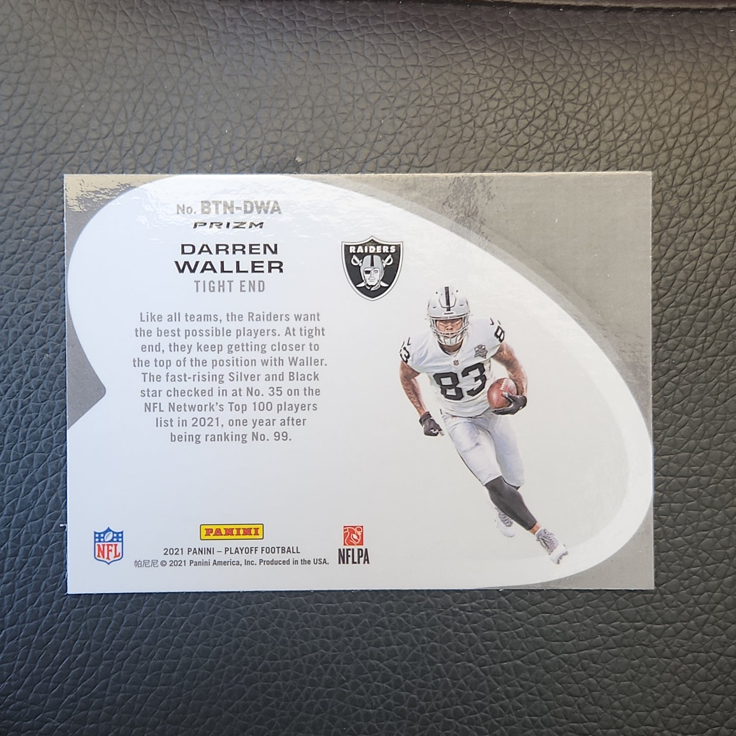 Panini Prizm Playoff Behind The Numbers Darren Waller #BTN-DWA