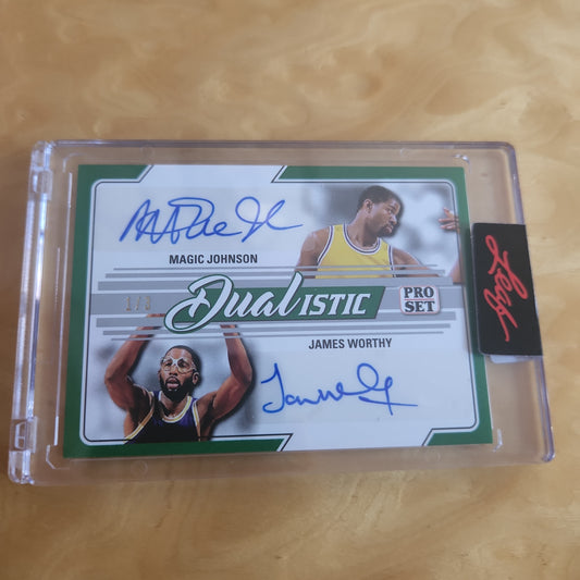 Leaf Pro Set Dualistic Magic Johson and James Worthy Auto 1/3 #D-10