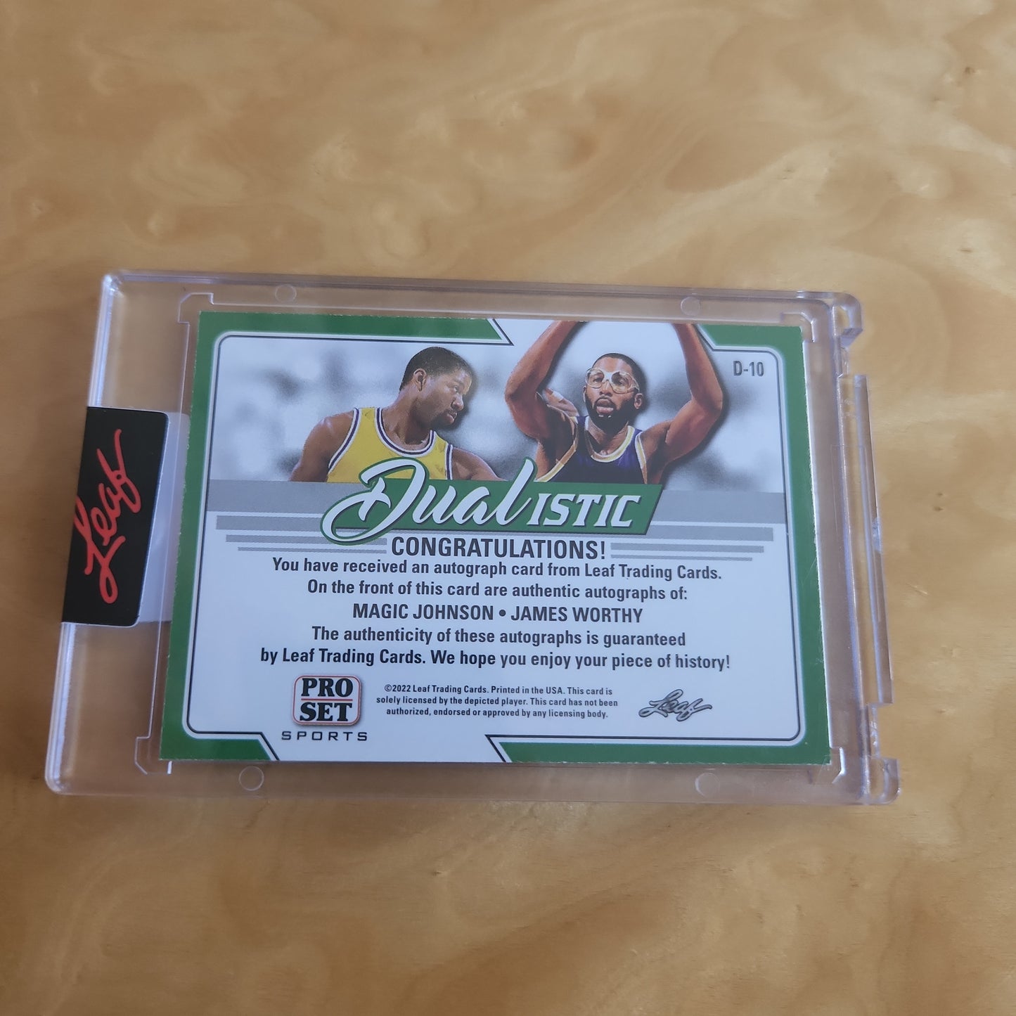 Leaf Pro Set Dualistic Magic Johson and James Worthy Auto 1/3 #D-10