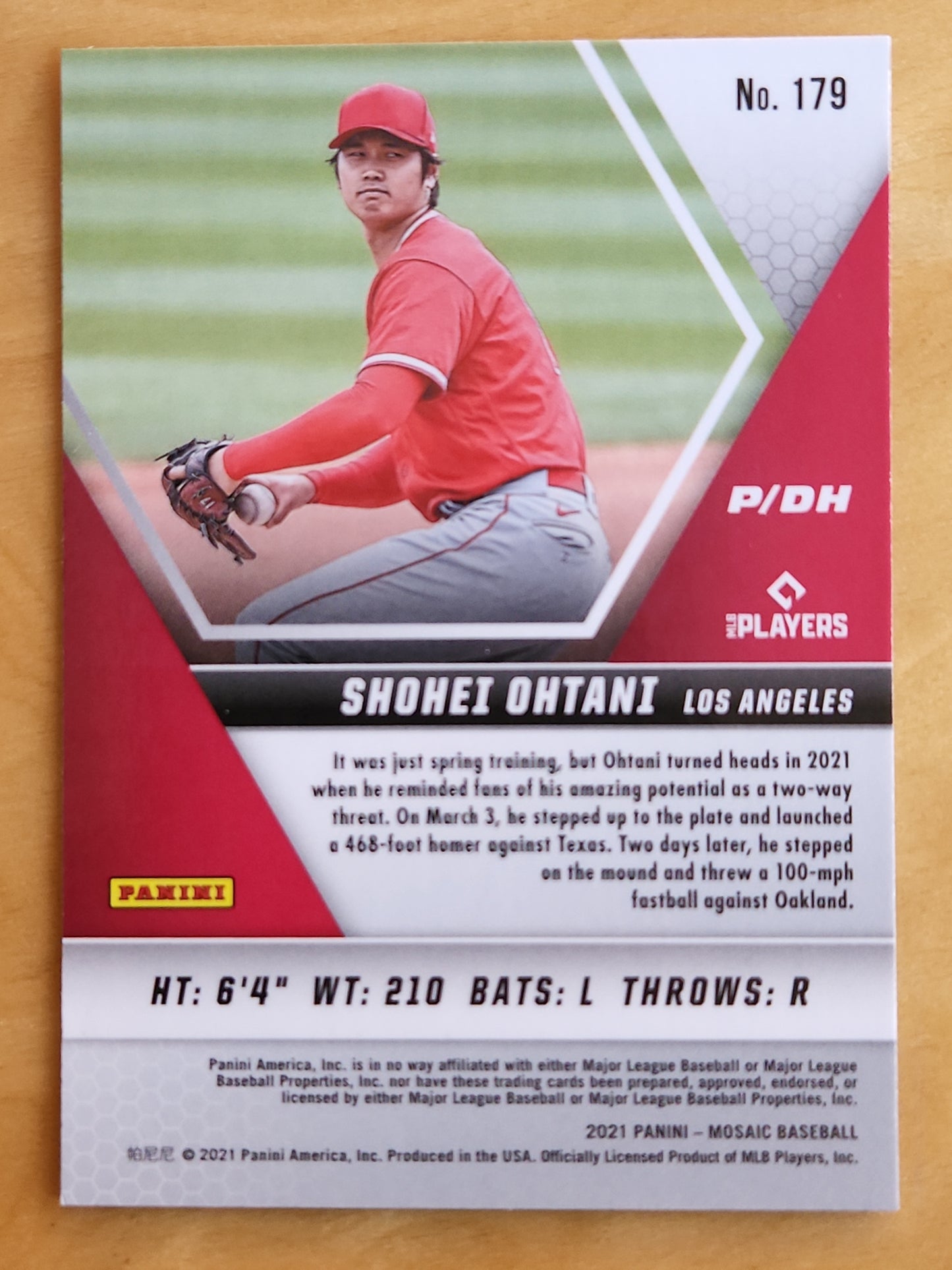 2021 Panini Mosaic Shohei Ohtani #179