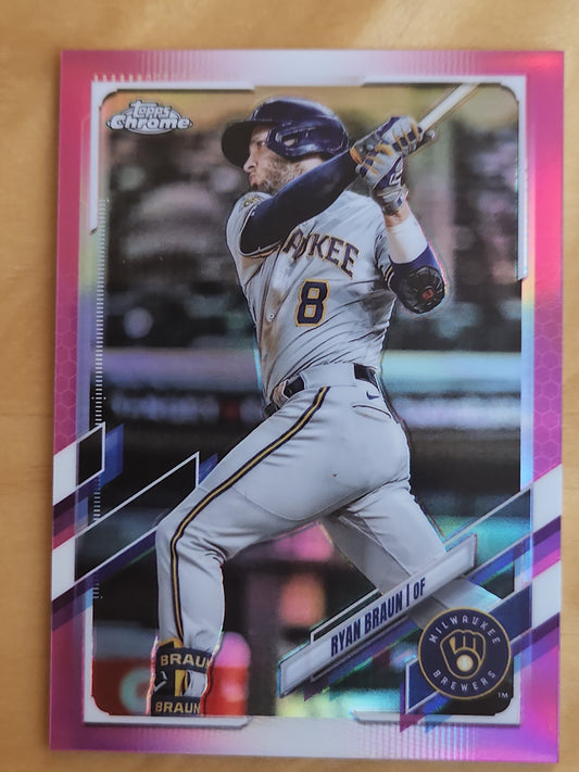 2021 Topps Chrome Ryan Braun #164 magenta refractor 153/399