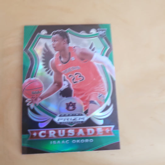 Panini Prizm Crusades Green Parallel Isaac Okoro RC #84