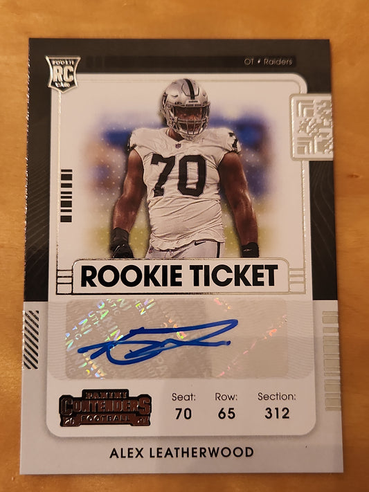 2021 Panini Contemder Football Rookie Ticket  Alex Leatherwood AUTO RC #149