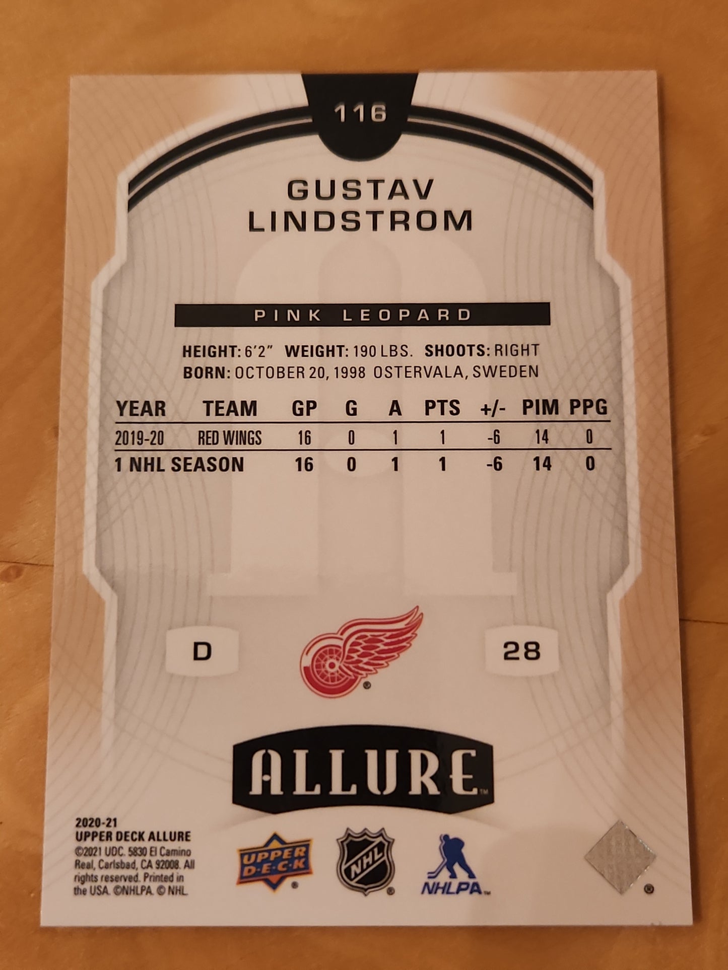 2020-21 Upper Deck Allure Gustav Lindstrom #116 Leopard