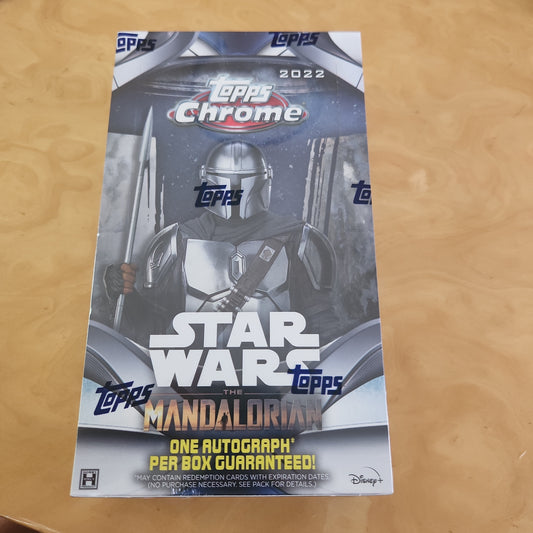 Sealed Box Of Topps Chrome 2022 1st Edition Star Wars The Mandalorian 1 auto Guaranteed Per Box