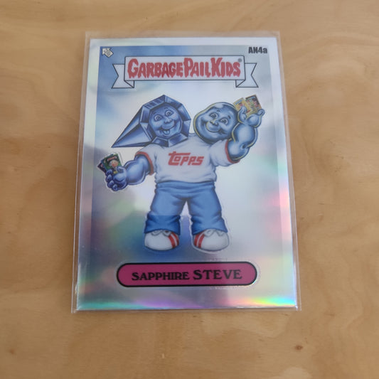 Topps Garbarbage Pail Kids Refractor Sapphire Steve #AN4a