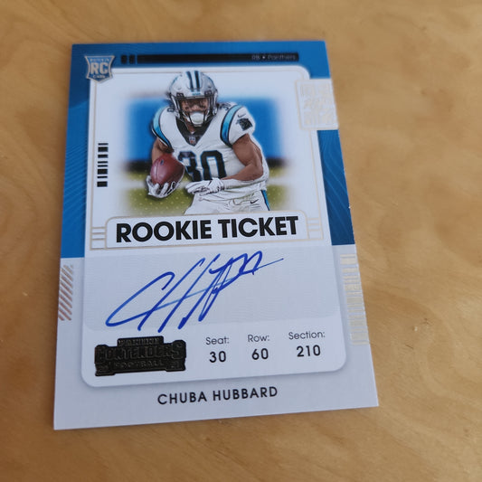 Panini Contenders Rookie Ticket Chuba Hubbard RC Auto #134