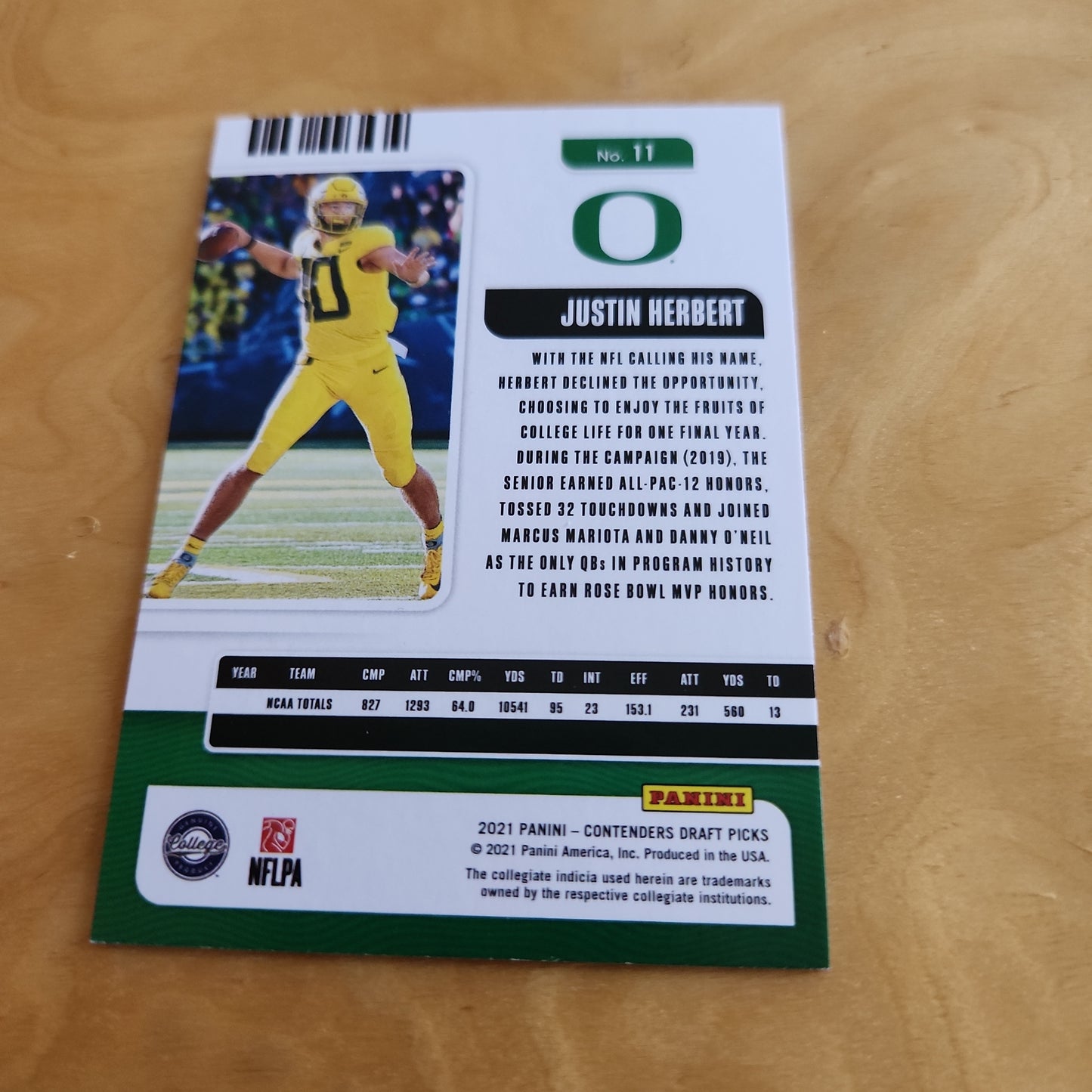 Panini Contenders Season Ticket Justin Herbert #11