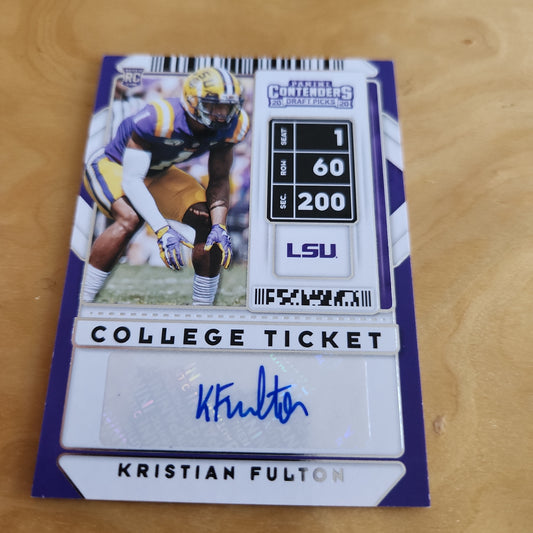 Panini Contenders College Ticket Kristian Fulton RC Auto #162