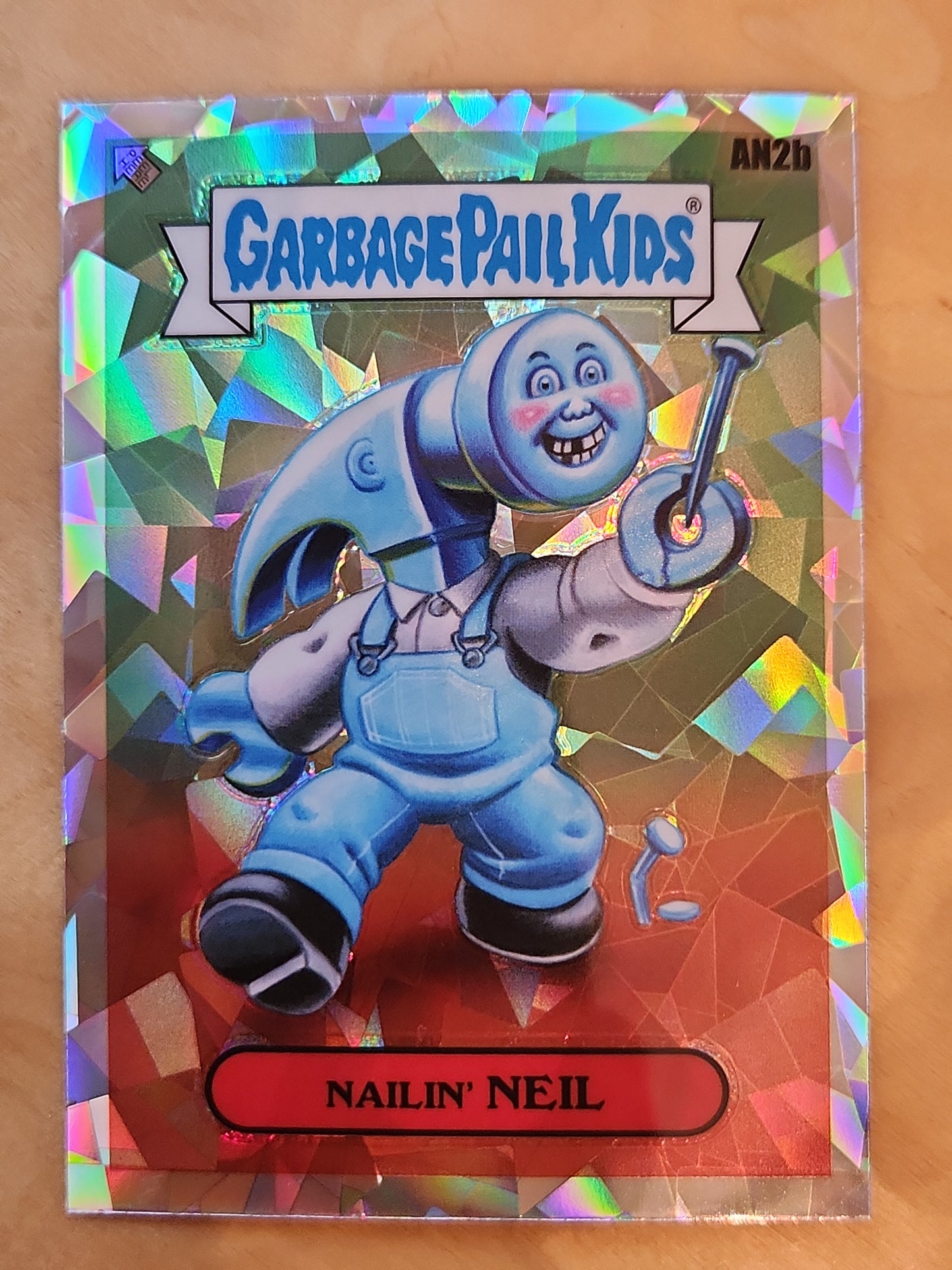 2021 Ropps Chrome Garbage Pail Kids Nailin' Neil #AN2b Cracked Ice