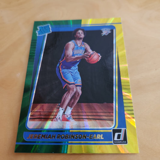 Panini Donruss Rated Rookie Green & Yellow Parallel Jeremian Robinson-Earl #220