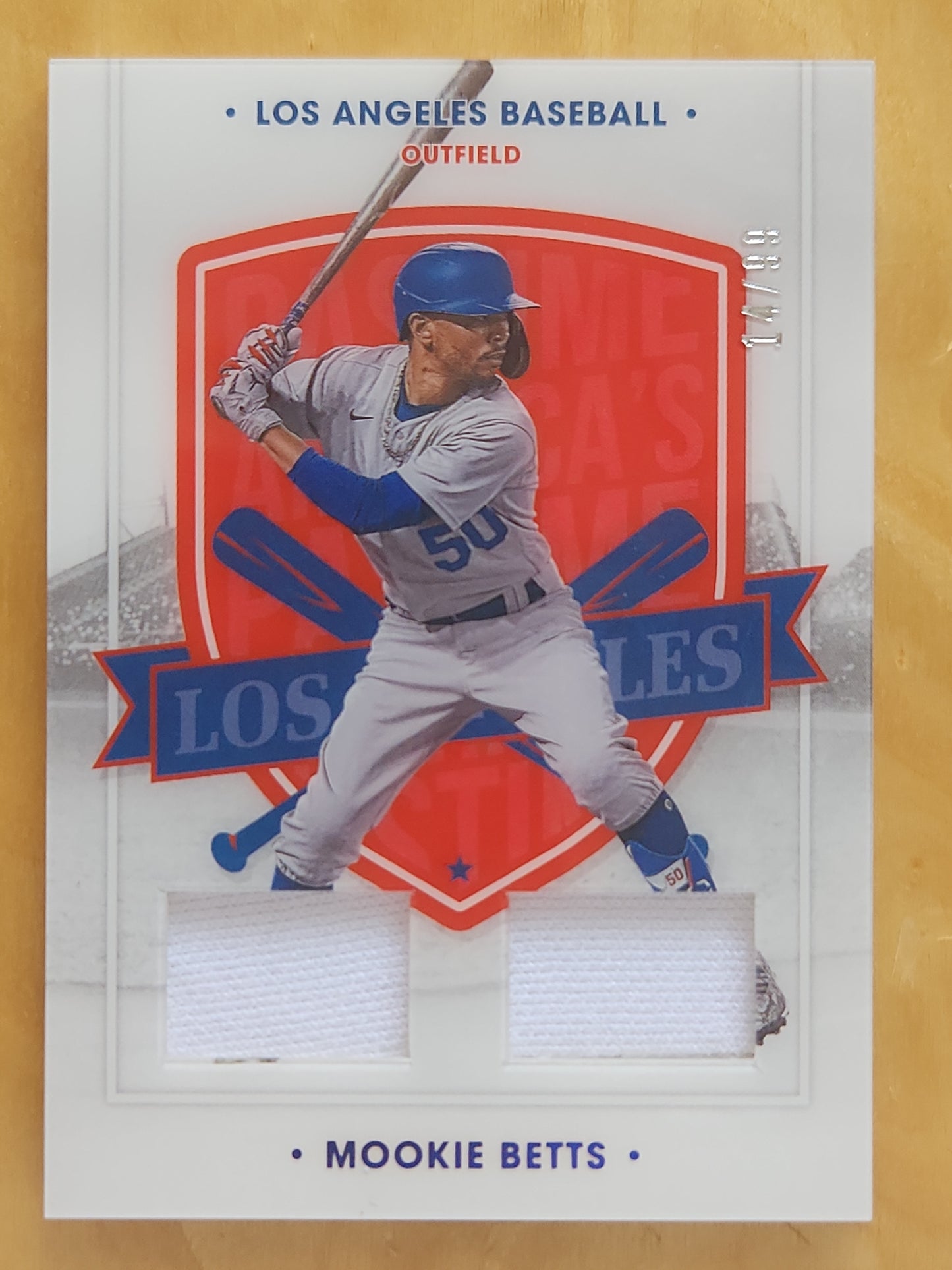 2021 Panini Chronicles Americas Pastime Mookie Betts #43 Jersey Relic 14/99