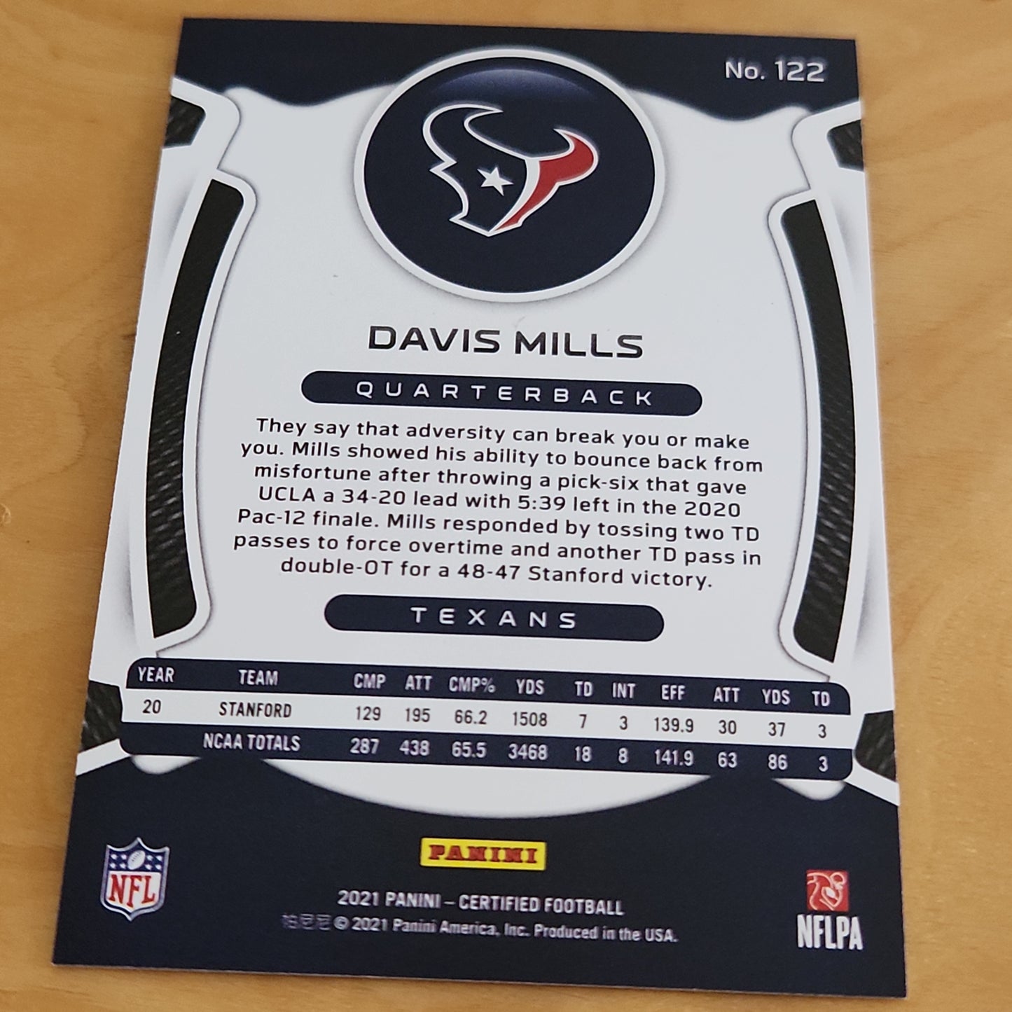 Panini Certified Holo Davis Mills RC 275/299 #122