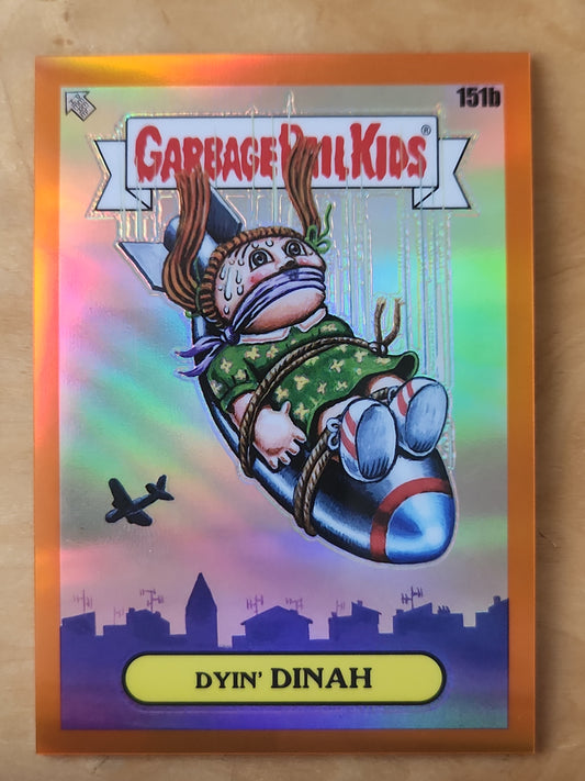 2021 Topps Chrome Garbage Pail Kids Series 4 Dyin' Dinah #151b Orange 42/75