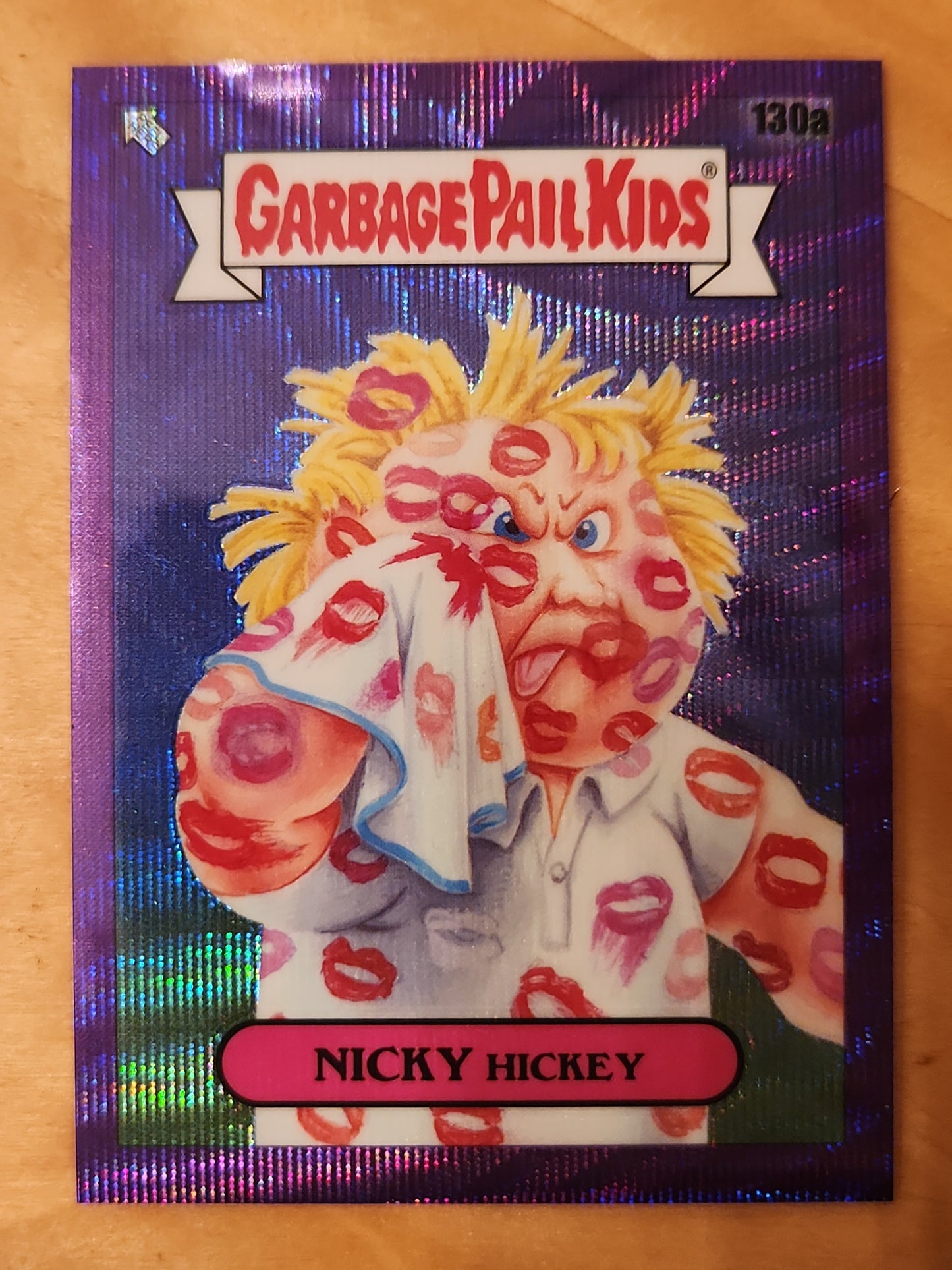 2021 Topps Chrome Garbage Pail Kids Series 4 Nicky Hickey #130a Purple Wave Refractor 236/250