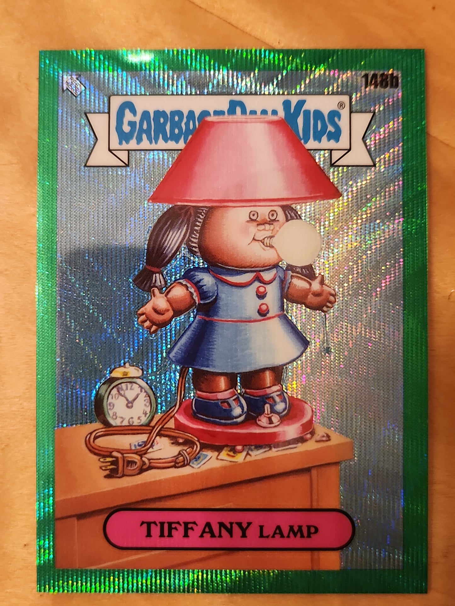 2021 Topps Chrome Garbage Pail Kids Series 4 Tiffany Lamp #148b Green Wave Refractor 267/299