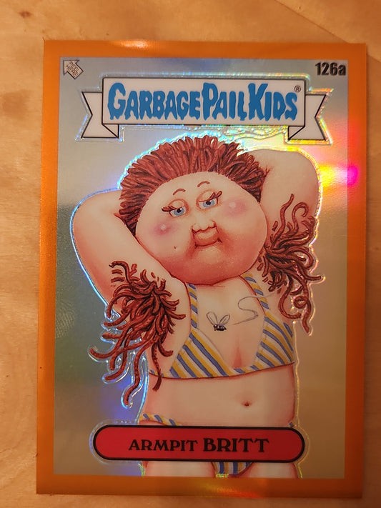 2021 Topps Chrome Garbage Pail Kids Series 4 Armpit Britt #126a Orange 62/75