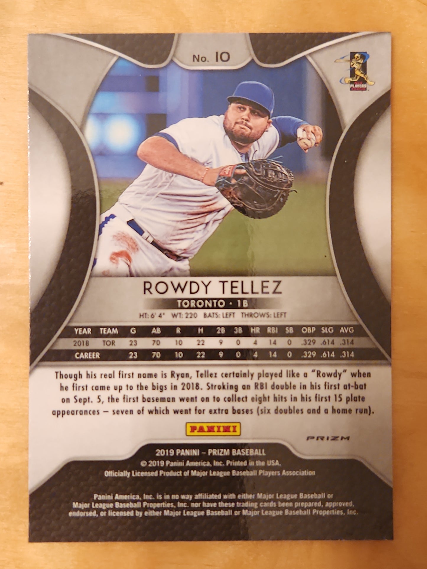 2019 Panini Prizm Rowdy Tellez RC #10