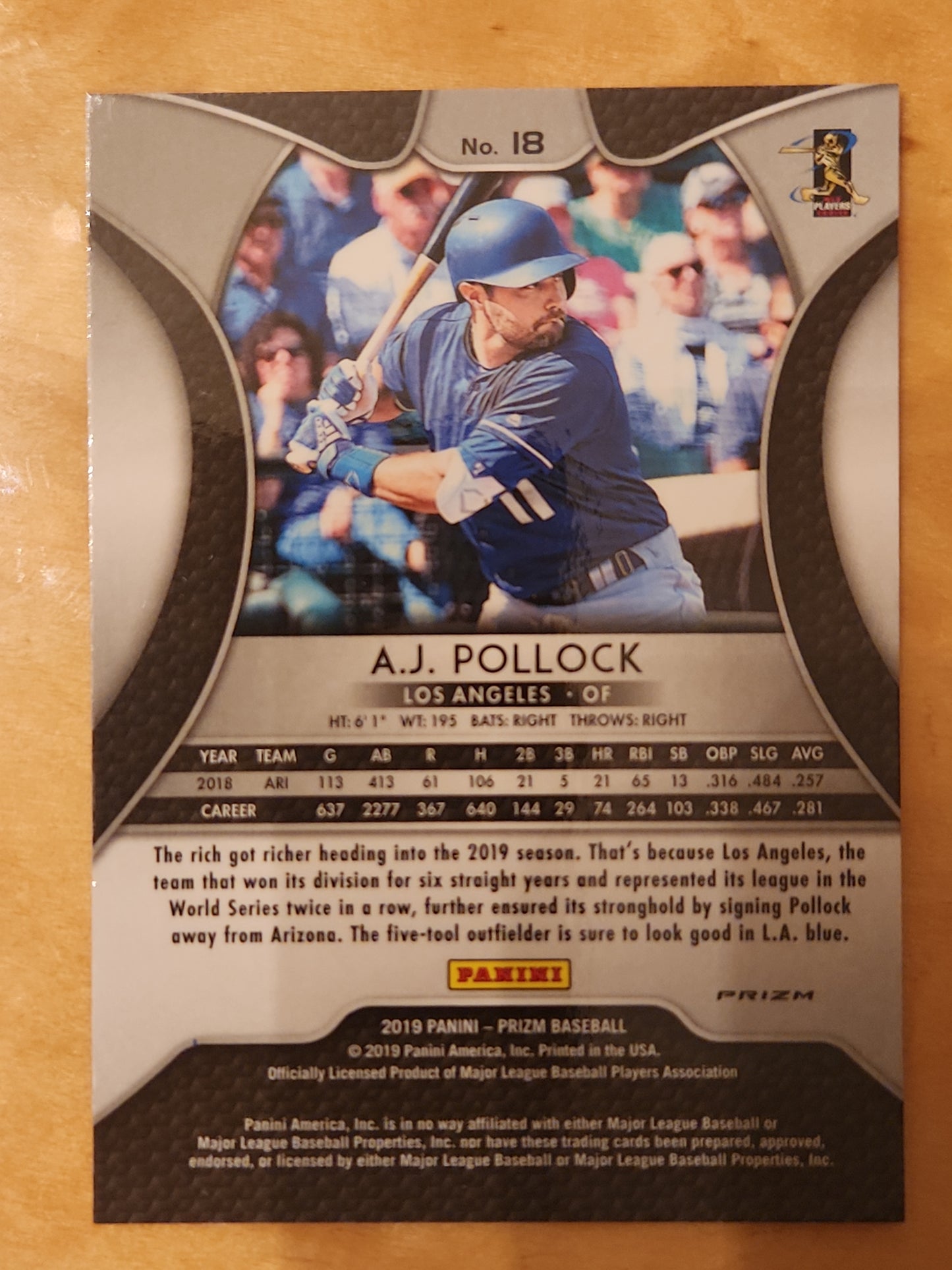 2019 Panini Prizm A.J. Pollock #18