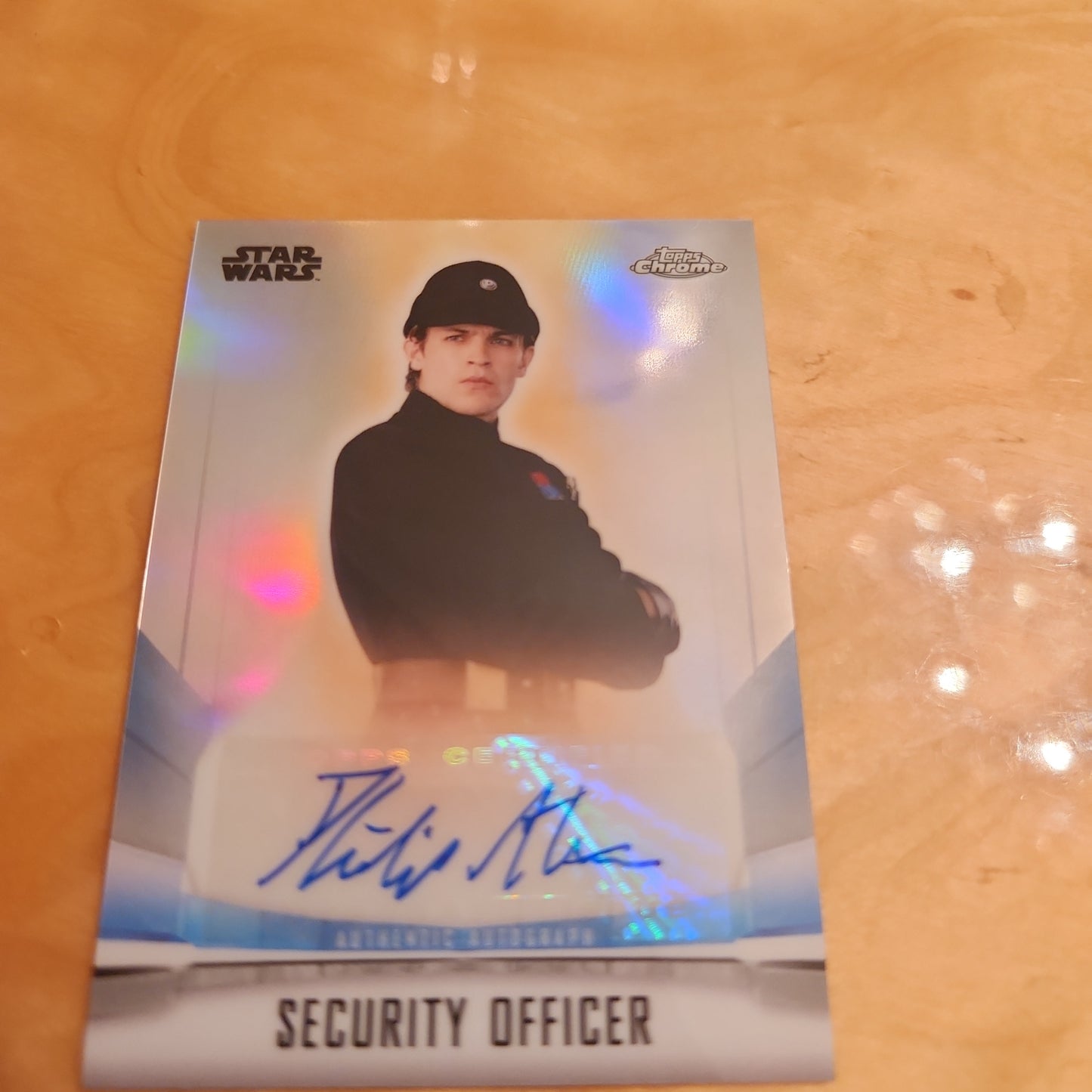 Topps Chrome Star Wars The Mandalorian Security Officer Philp Alexander Auto #A-PA