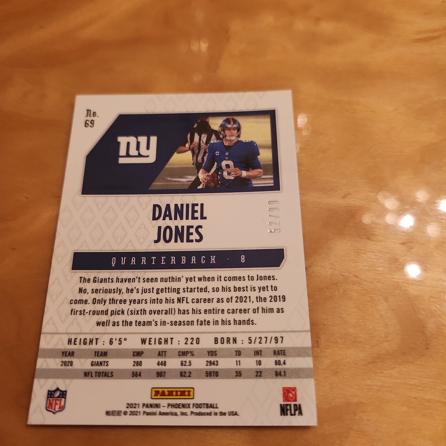 Panini Mosaic Orange Parallel Daniel Jones 52/99 #69