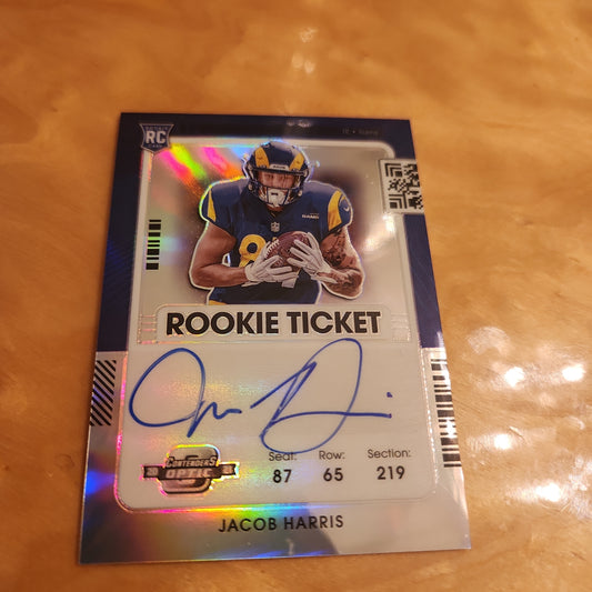 Panini Contenders Prizm Optic Rookie Ticket Jacob Harris RC Auto #136