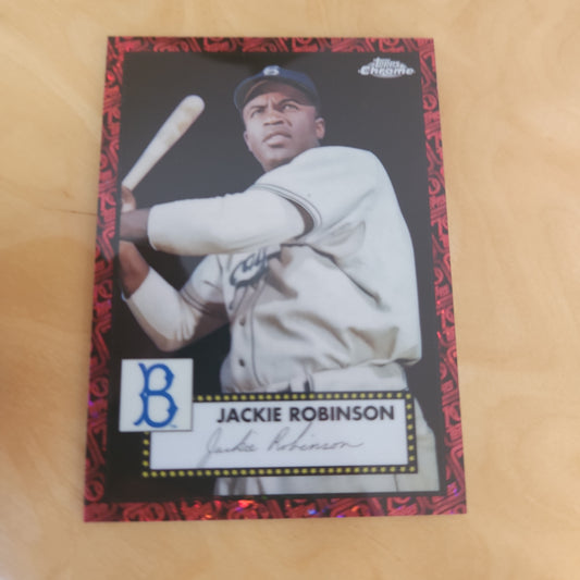 Topps Chrome Red Platnium Anniversary Jackie Robinson Auto 2/5 #610