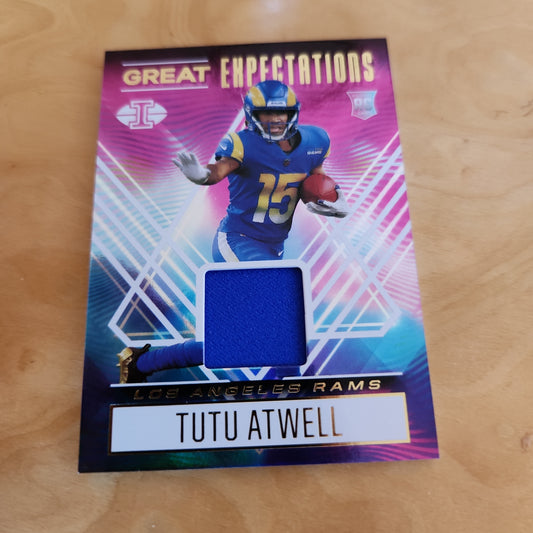 Panini Illusions Great Expectations Tutu Atwell RC Jersey Patch #GE-TA