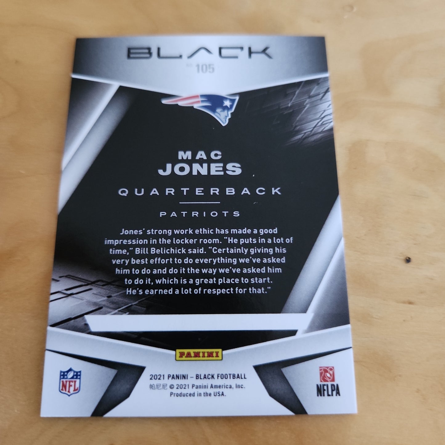 Panini Black Mac Jones RC #105