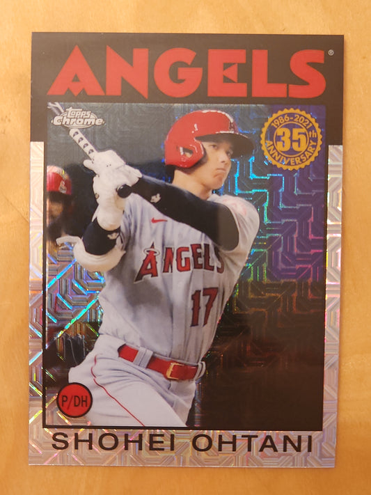 2021 Topps Chrome 35th Anniversey 1986 Shohei Ohtani #86BC-22 Mojo