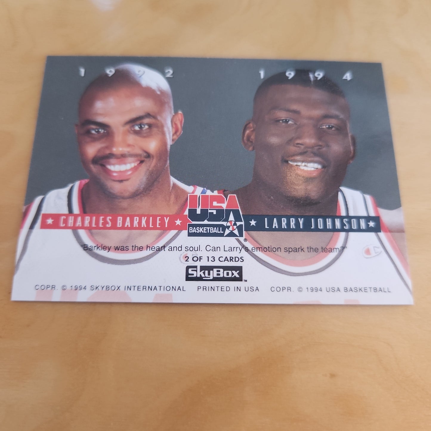 Sky Box Premium 1993-94 Edition USA Basketball Charles Barkley & Larry Johson 2/13