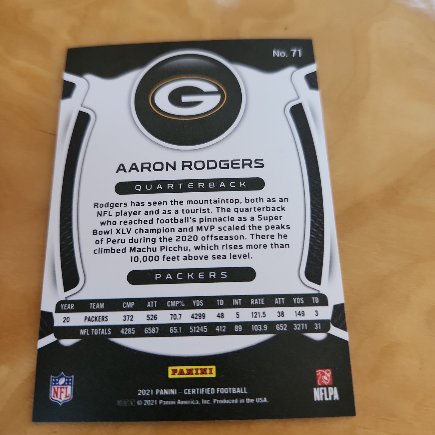 Panini Certified Red Parallel Aaron Rodgers 57/99 #71