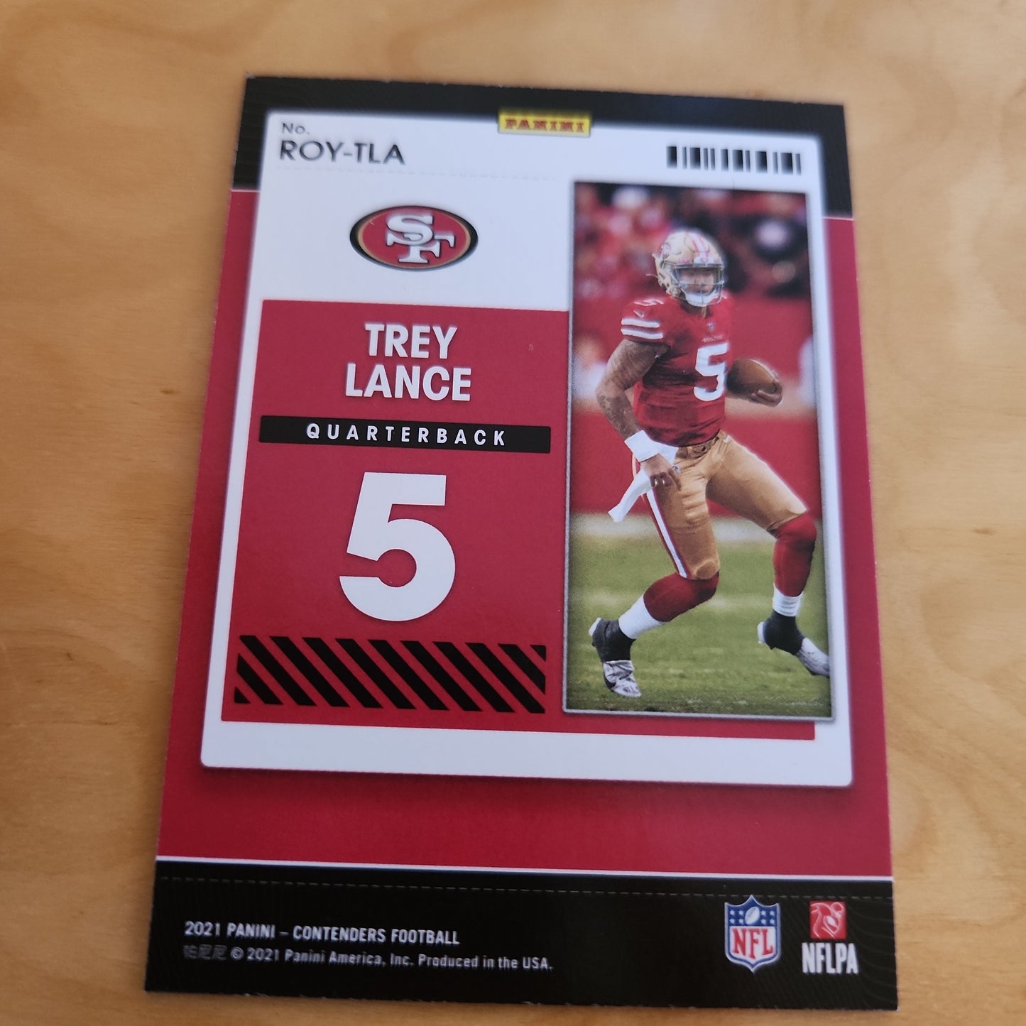 Panini Contenders Football 2021 Rookie Of The Year Trey Lance #ROY-TLA