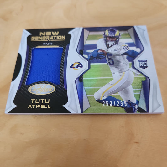 Panini Certified New Generation Tutu Atwell Jersey Patch RC 253/299 #NG-20