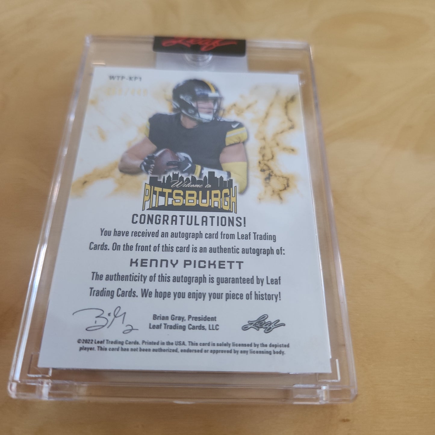 Leaf Welcome To Pittsburgh Kenney Pickett Auto 268/449 #WTP-KP1